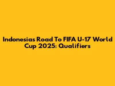 Indonesia's Road To FIFA U-17 World Cup 2025: Qualifiers