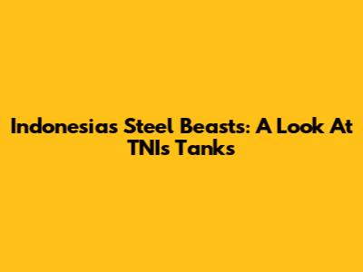 Indonesia's Steel Beasts: A Look At TNI's Tanks