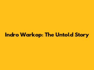 Indro Warkop: The Untold Story