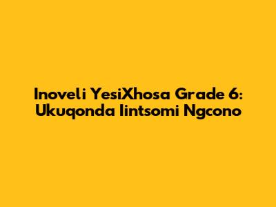 Inoveli YesiXhosa Grade 6: Ukuqonda Iintsomi Ngcono