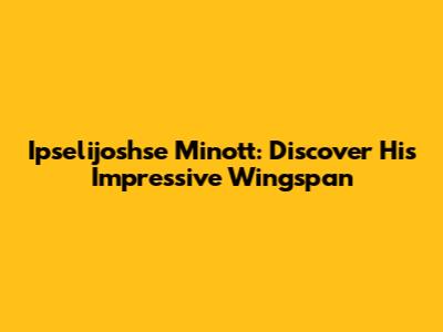 Ipselijoshse Minott: Discover His Impressive Wingspan