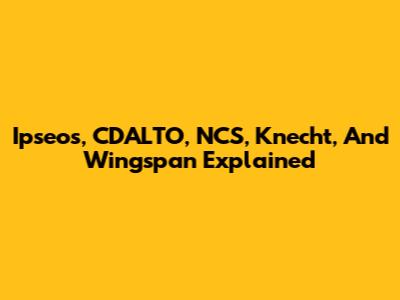 Ipseos, CDALTO, NCS, Knecht, And Wingspan Explained