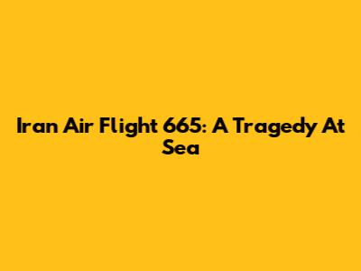 Iran Air Flight 665: A Tragedy At Sea