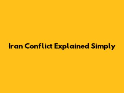 Iran Conflict Explained Simply
