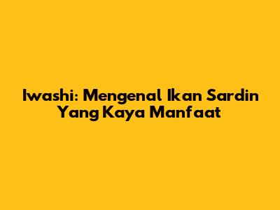 Iwashi: Mengenal Ikan Sardin Yang Kaya Manfaat