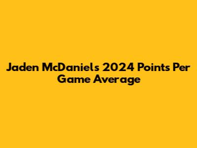 Jaden McDaniels' 2024 Points Per Game Average