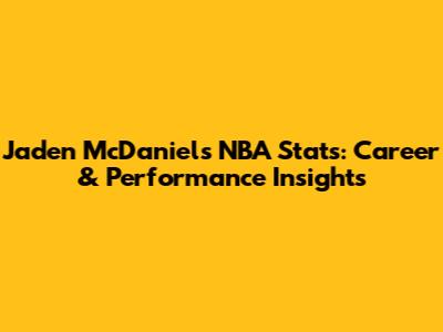 Jaden McDaniels NBA Stats: Career & Performance Insights
