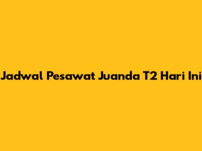 Jadwal Pesawat Juanda T2 Hari Ini