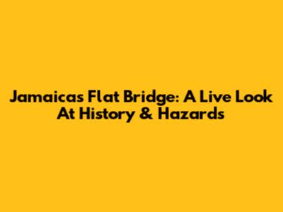 Jamaica's Flat Bridge: A Live Look At History & Hazards