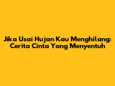 Jika Usai Hujan Kau Menghilang: Cerita Cinta Yang Menyentuh