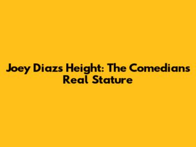 Joey Diaz's Height: The Comedian's Real Stature
