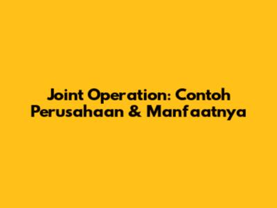 Joint Operation: Contoh Perusahaan & Manfaatnya
