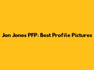 Jon Jones PFP: Best Profile Pictures