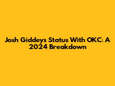 Josh Giddey's Status With OKC: A 2024 Breakdown