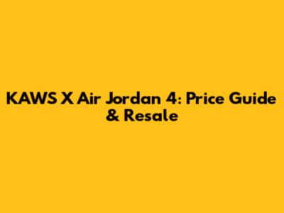KAWS X Air Jordan 4: Price Guide & Resale