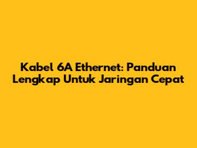 Kabel 6A Ethernet: Panduan Lengkap Untuk Jaringan Cepat