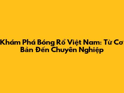 Khám Phá Bóng Rổ Việt Nam: Từ Cơ Bản Đến Chuyên Nghiệp