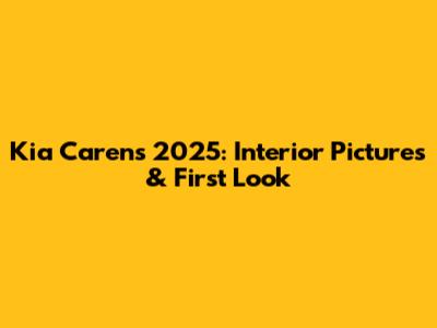 Kia Carens 2025: Interior Pictures & First Look