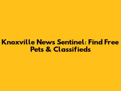 Knoxville News Sentinel: Find Free Pets & Classifieds