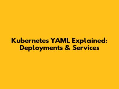 Kubernetes YAML Explained: Deployments & Services
