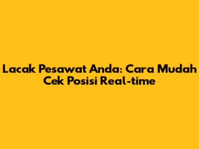 Lacak Pesawat Anda: Cara Mudah Cek Posisi Real-time