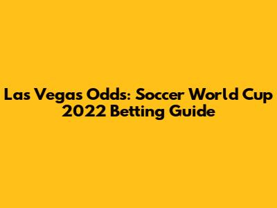 Las Vegas Odds: Soccer World Cup 2022 Betting Guide