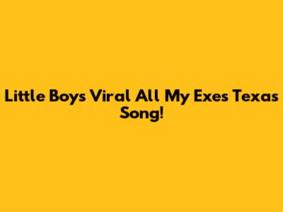Little Boy's Viral "All My Exes" Texas Song!