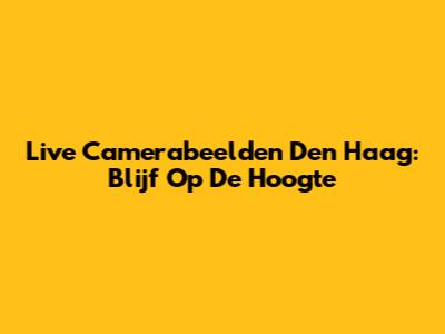Live Camerabeelden Den Haag: Blijf Op De Hoogte