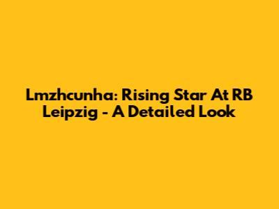 Lmzhcunha: Rising Star At RB Leipzig - A Detailed Look