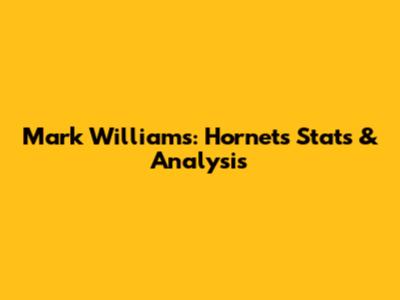 Mark Williams: Hornets Stats & Analysis