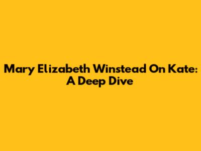 Mary Elizabeth Winstead On 'Kate': A Deep Dive