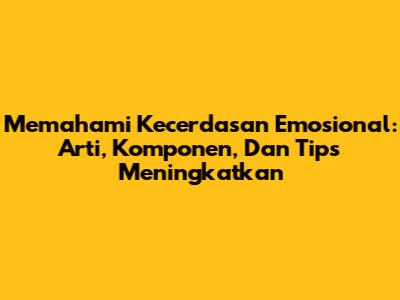 Memahami Kecerdasan Emosional: Arti, Komponen, Dan Tips Meningkatkan