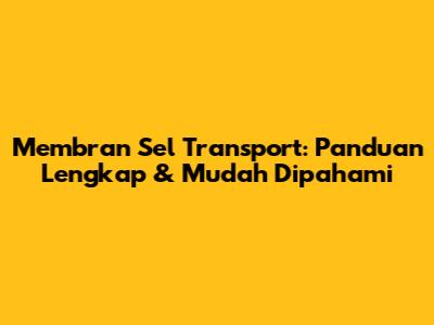 Membran Sel Transport: Panduan Lengkap & Mudah Dipahami