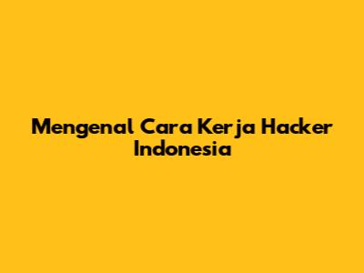 Mengenal Cara Kerja Hacker Indonesia