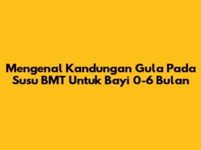 Mengenal Kandungan Gula Pada Susu BMT Untuk Bayi 0-6 Bulan