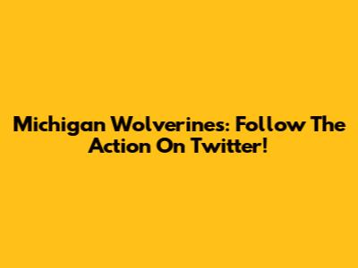 Michigan Wolverines: Follow The Action On Twitter!