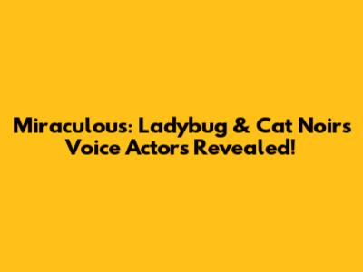 Miraculous: Ladybug & Cat Noir's Voice Actors Revealed!