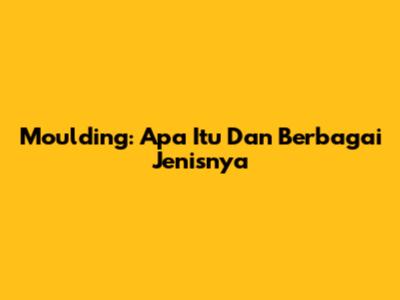 Moulding: Apa Itu Dan Berbagai Jenisnya