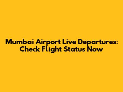 Mumbai Airport Live Departures: Check Flight Status Now