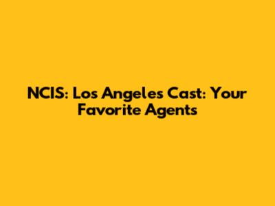 NCIS: Los Angeles Cast: Your Favorite Agents