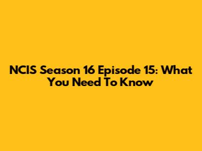 NCIS Season 16 Episode 15: What You Need To Know