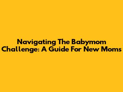 Navigating The Babymom Challenge: A Guide For New Moms