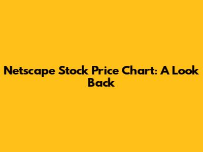 Netscape Stock Price Chart: A Look Back