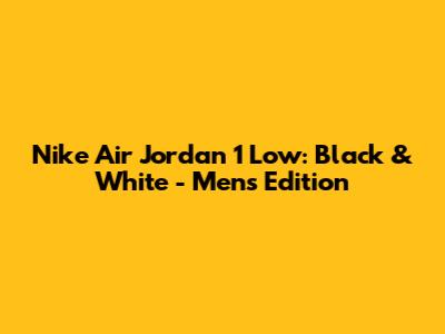 Nike Air Jordan 1 Low: Black & White - Men's Edition