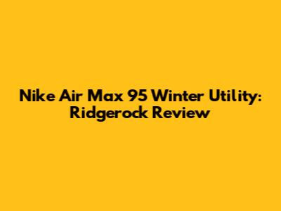 Nike Air Max 95 Winter Utility: Ridgerock Review