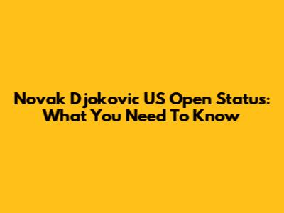 Novak Djokovic US Open Status: What You Need To Know
