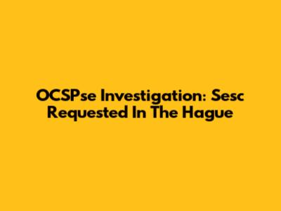 OCSPse Investigation: Sesc Requested In The Hague
