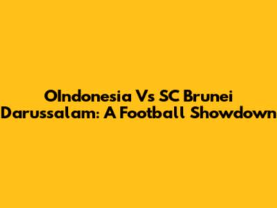 OIndonesia Vs SC Brunei Darussalam: A Football Showdown
