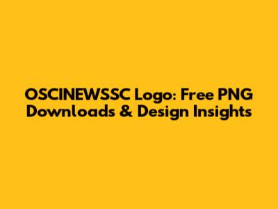 OSCINEWSSC Logo: Free PNG Downloads & Design Insights