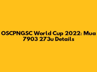 OSCPNGSC World Cup 2022: Mua 7903 273u Details